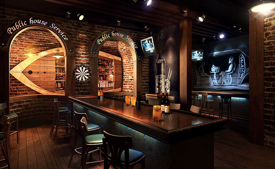 3款復(fù)古小酒吧裝修效果圖