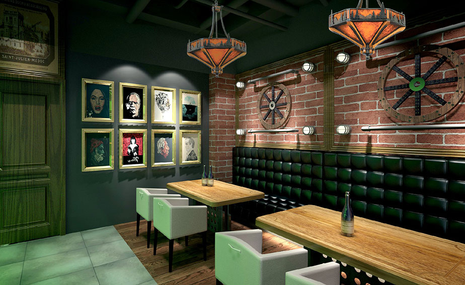 3款復(fù)古小酒吧裝修效果圖