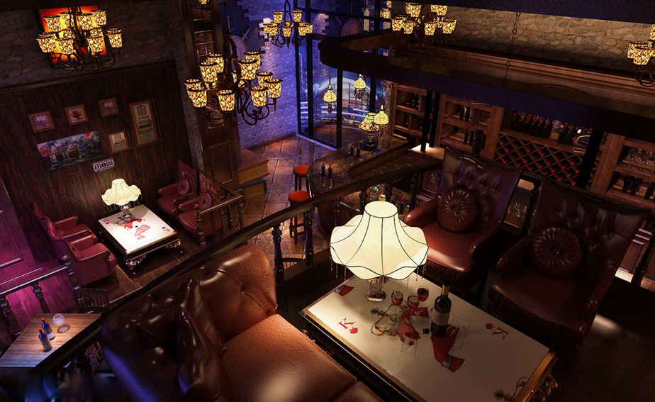 3款復(fù)古小酒吧裝修效果圖